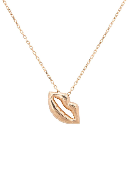 Luscious Lips Pendant Necklace Rosegold - Allure SocietyNecklaces