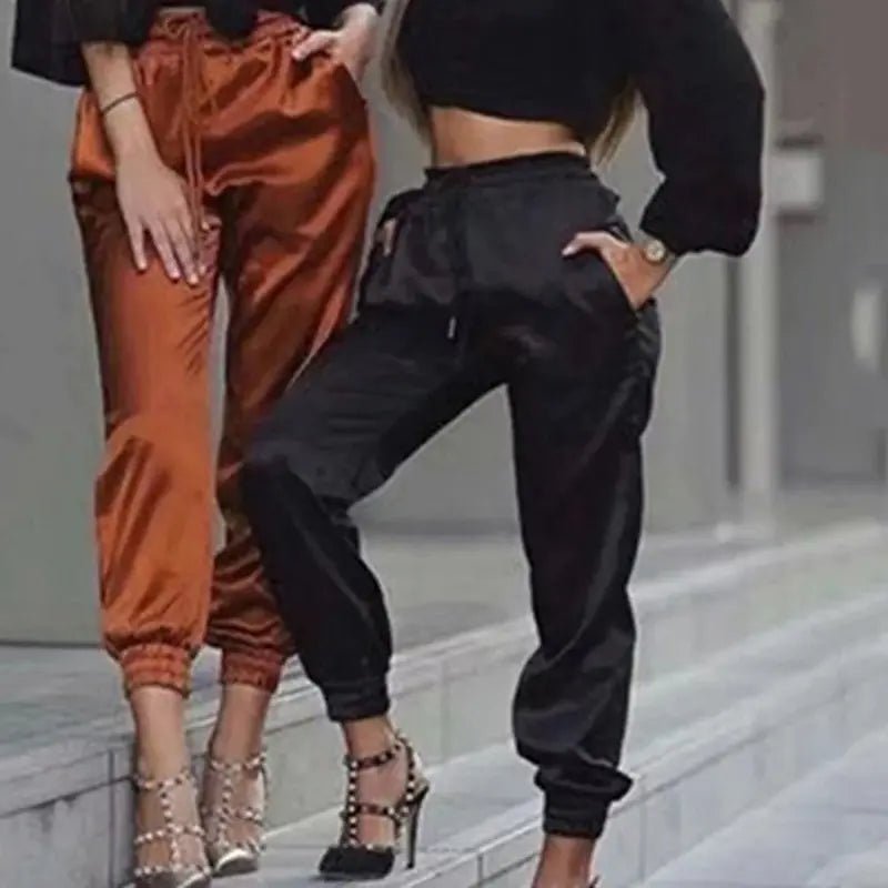 Luxurious Comfort With Satin Jogger Pants - Allure SocietyCasualwear Pants