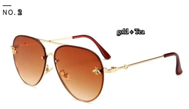 Luxury Bee Pilot Sunglasses - Allure SocietyUV Sunglasses