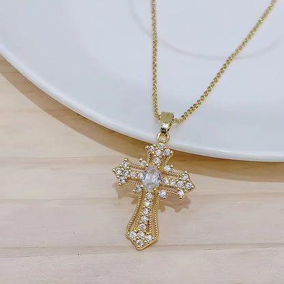 Luxury Zircon Cross Necklace - Allure SocietyNecklaces