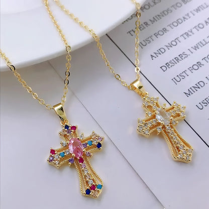 Luxury Zircon Cross Necklace - Allure SocietyNecklaces