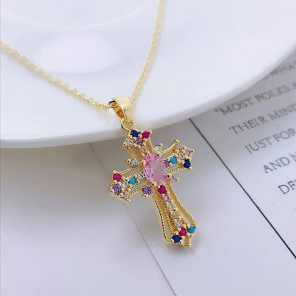 Luxury Zircon Cross Necklace - Allure SocietyNecklaces