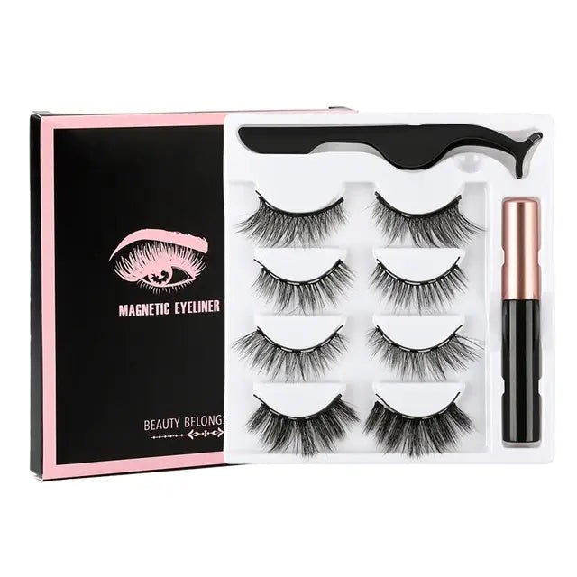 Magnetic Eyelashes Set with Waterproof Eyeliner and Tweezer - Allure SocietyFalse Eyelashes