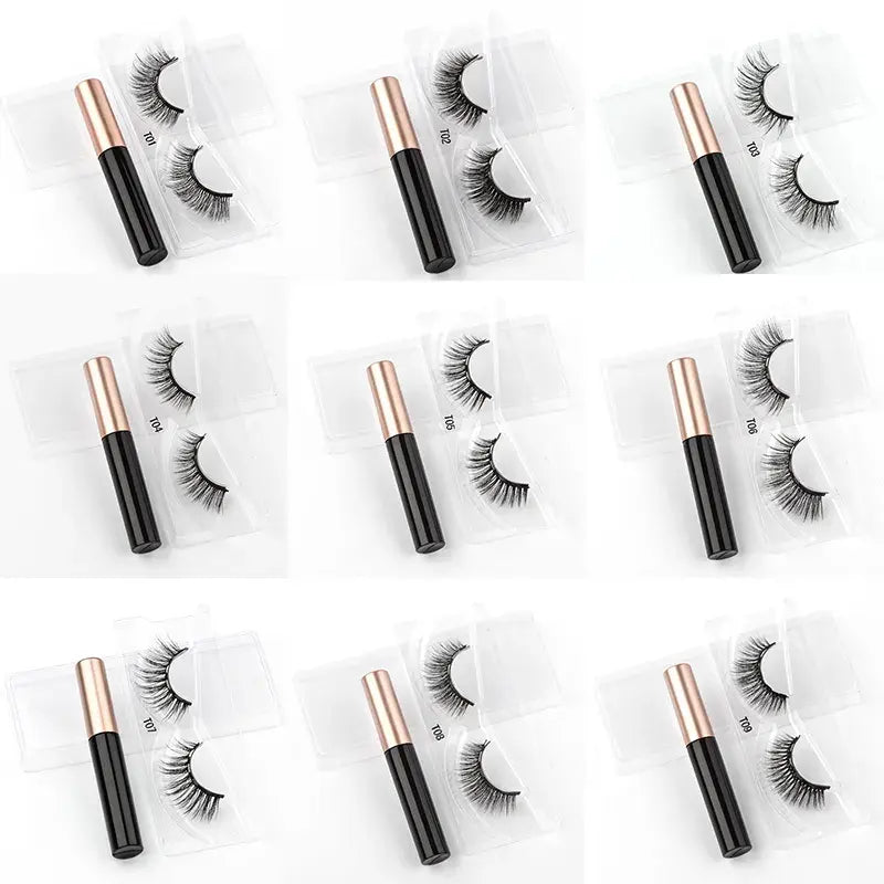 Magnetic Eyelashes Set with Waterproof Eyeliner and Tweezer - Allure SocietyFalse Eyelashes