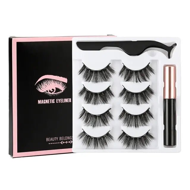 Magnetic Eyelashes Set with Waterproof Eyeliner and Tweezer - Allure SocietyFalse Eyelashes