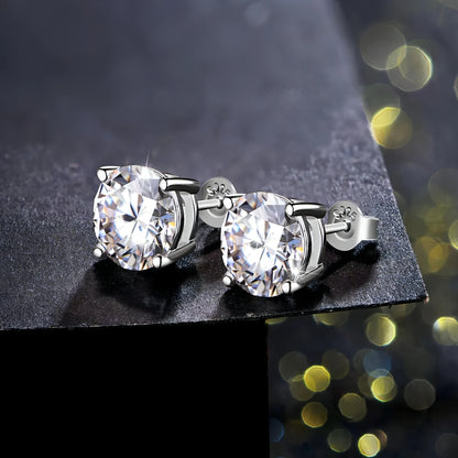 Moissanite Stud Earrings - 925 Silver - Allure SocietyEarrings