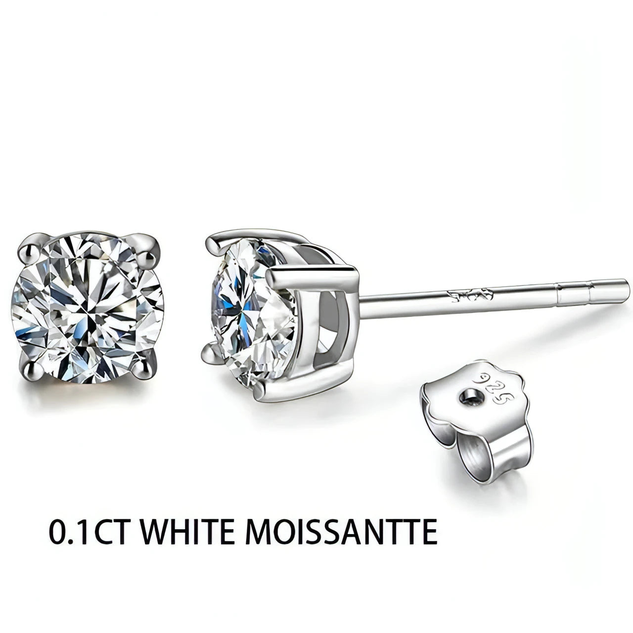 Moissanite Stud Earrings - 925 Silver - Allure SocietyEarrings