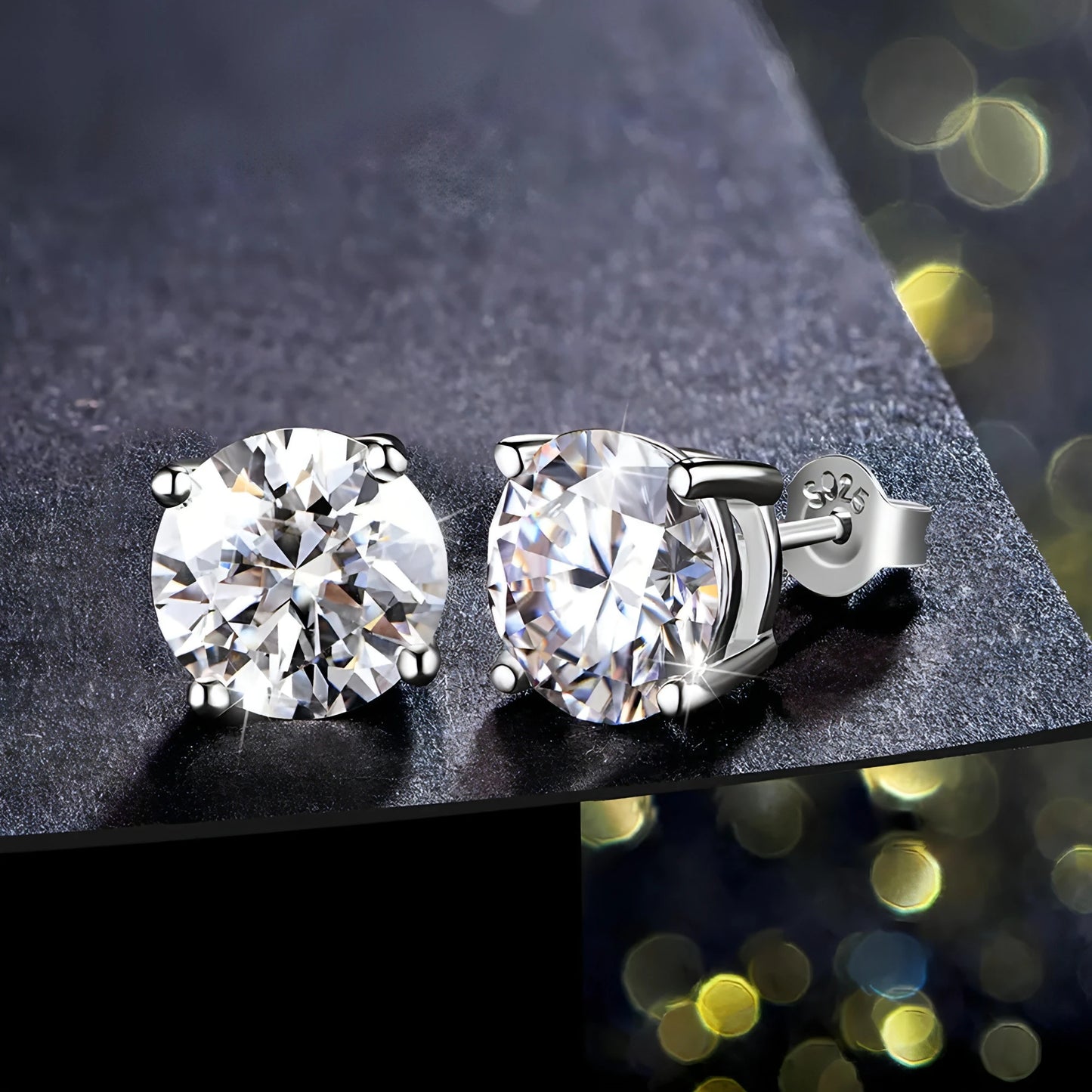 Moissanite Stud Earrings - 925 Silver - Allure SocietyEarrings