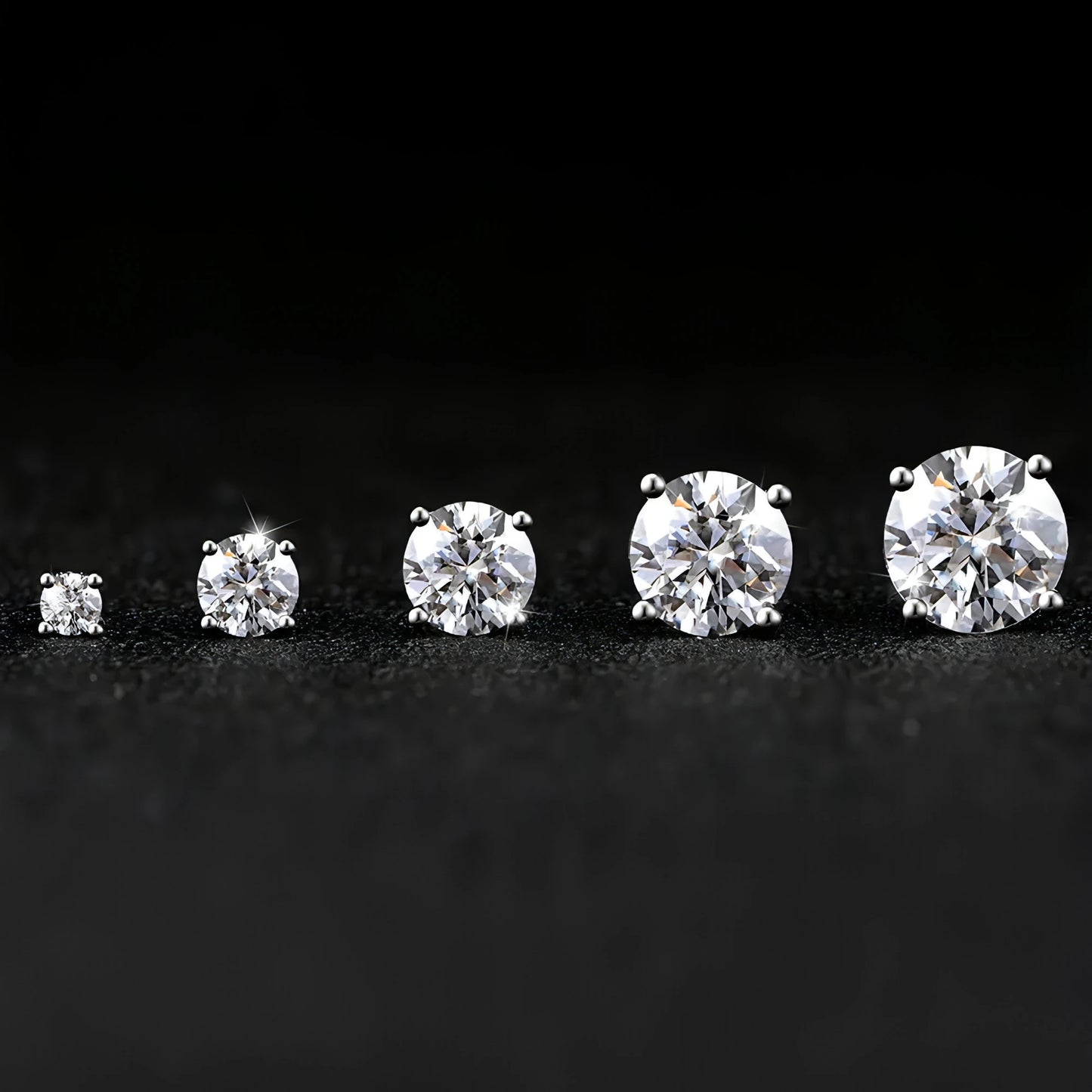 Moissanite Stud Earrings - 925 Silver - Allure SocietyEarrings