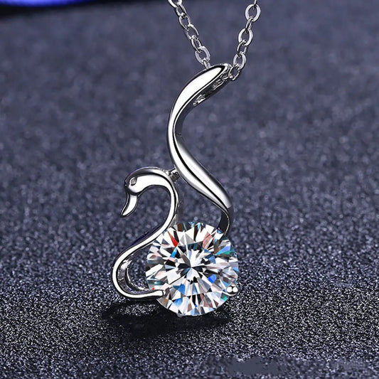 Moissanite Swan Diamond Necklace - Allure SocietyNecklaces