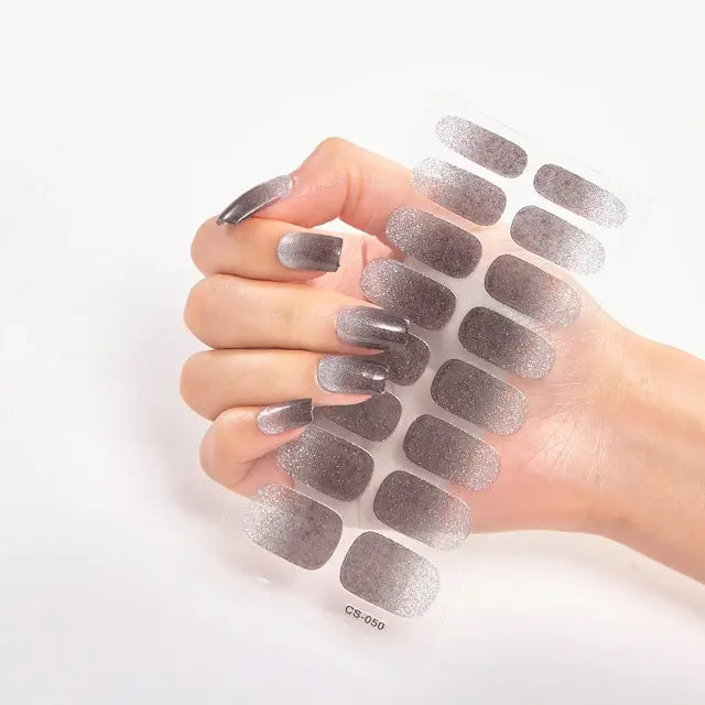 Semi Cured Gel Nail Wraps Full Cover Adhesive Manicure Decoration - Allure SocietyFalse Nail Kits and Dryers