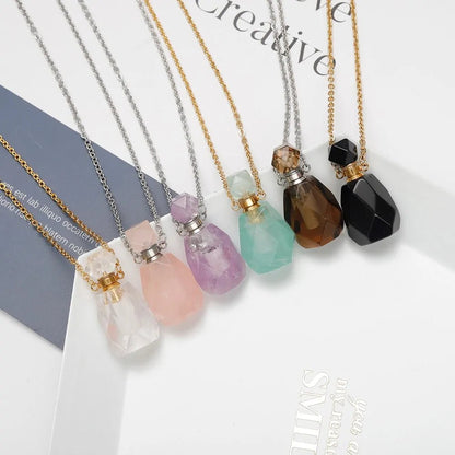 Natural Stone Essential Oil Bottles - Allure SocietyNecklaces