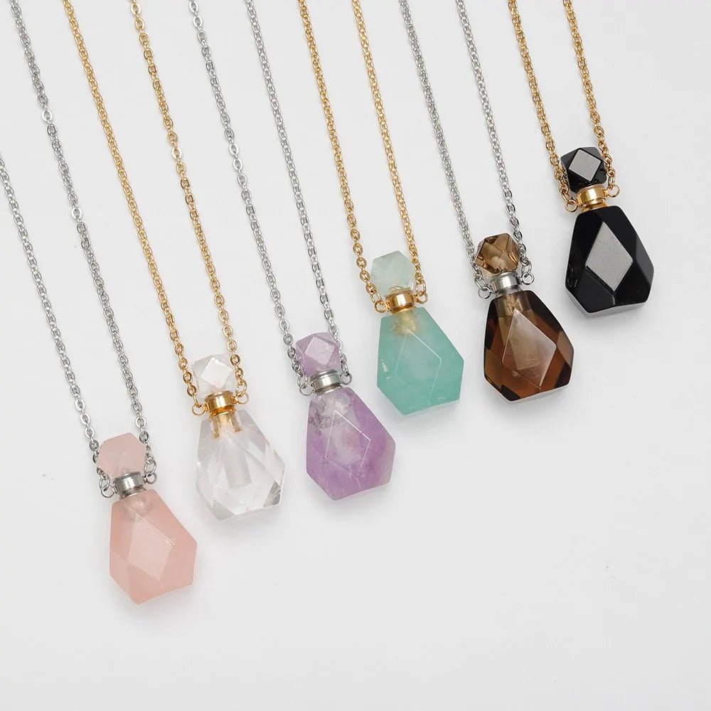 Natural Stone Essential Oil Bottles - Allure SocietyNecklaces