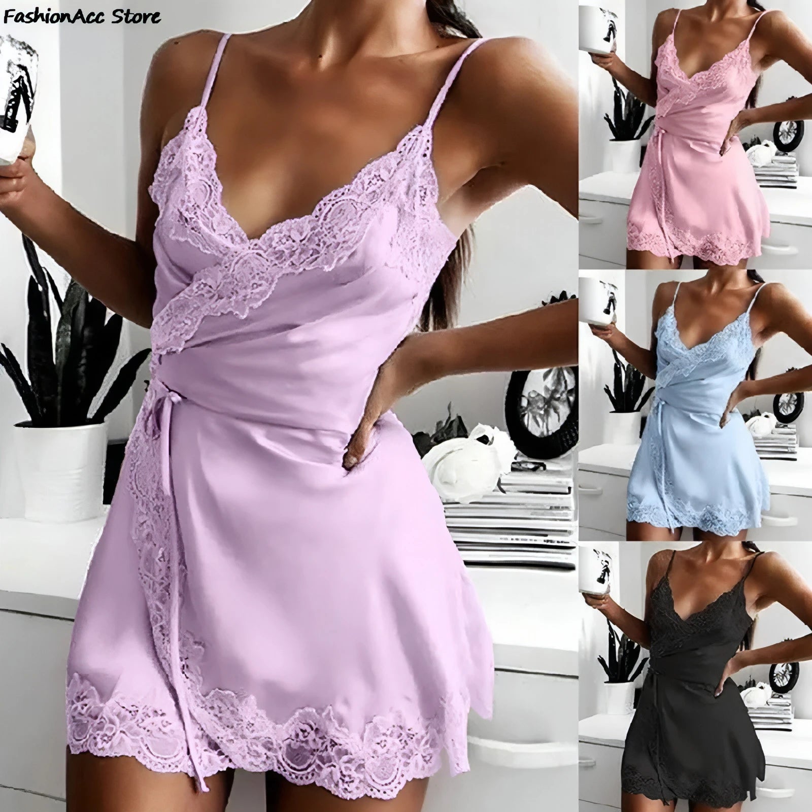 New Ladies Silk Sling Nightdress - Allure SocietyLoungewear One Piece's