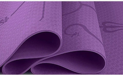 Non Slip Yoga Mat with Position Line - Allure SocietyExercise Mat