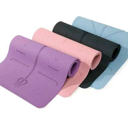 Non Slip Yoga Mat with Position Line - Allure SocietyExercise Mat