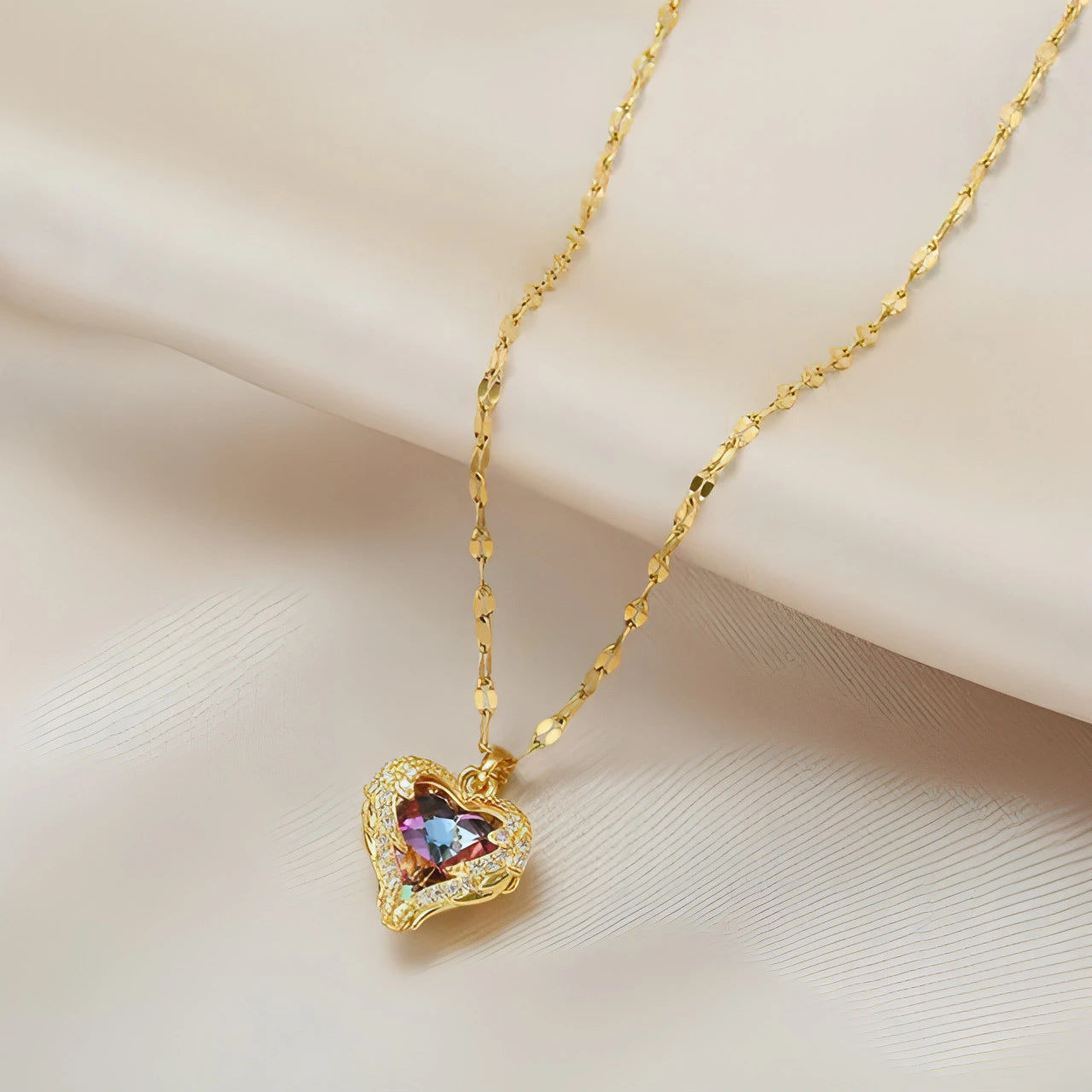 Ocean Heart Crystal Necklace - Allure SocietyNecklaces