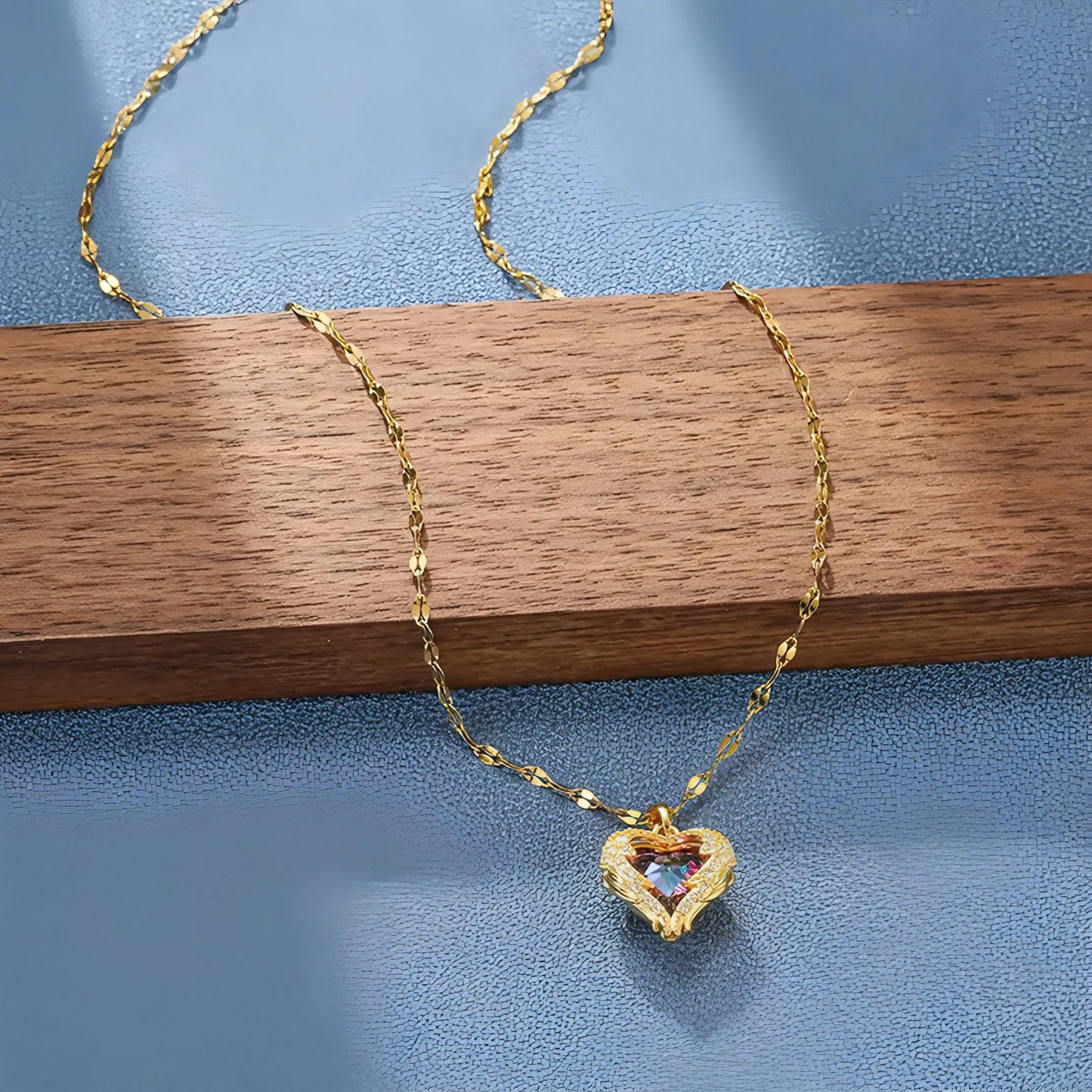 Ocean Heart Crystal Necklace - Allure SocietyNecklaces