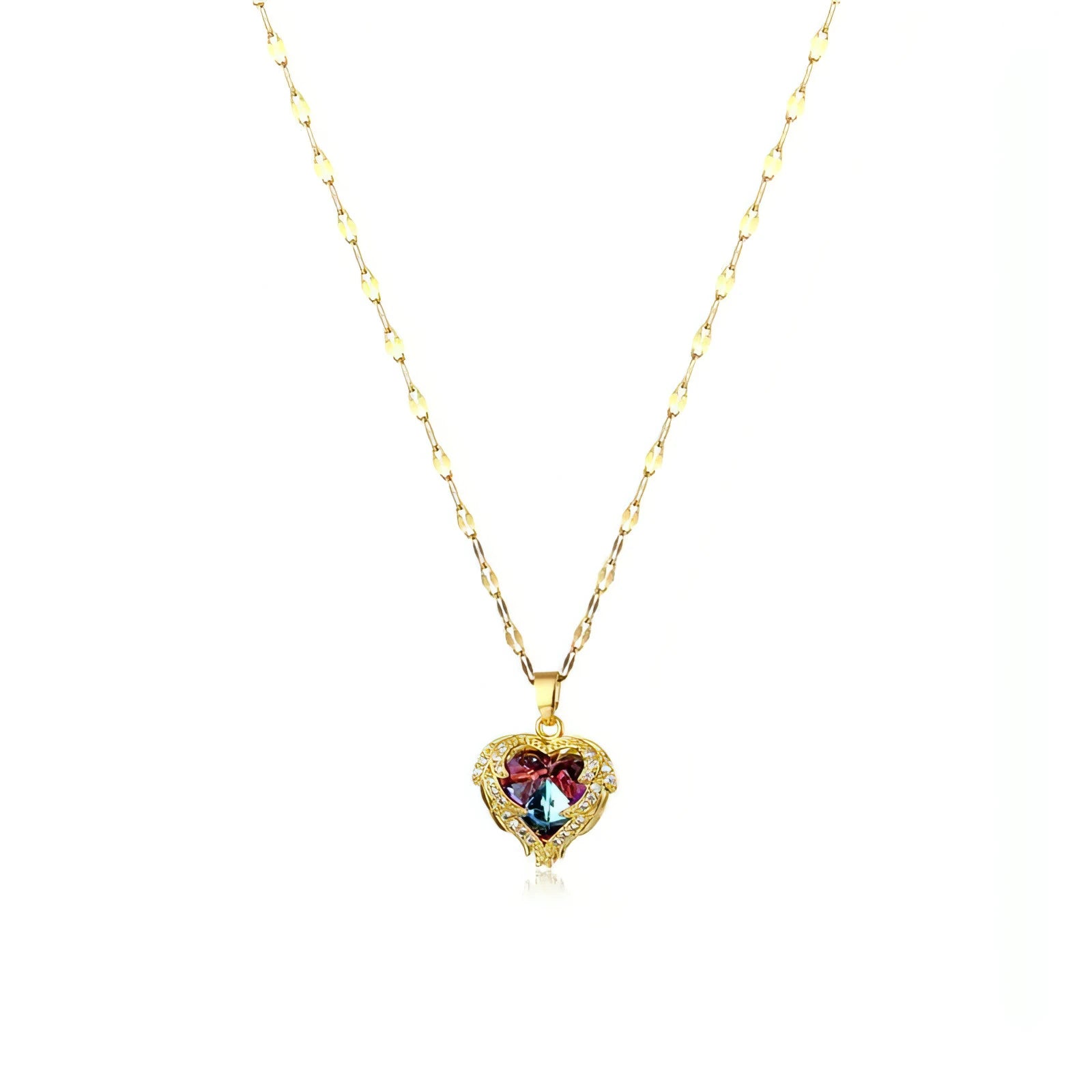 Ocean Heart Crystal Necklace - Allure SocietyNecklaces