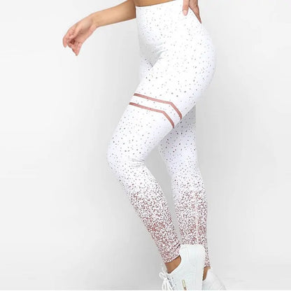 Women Gold Print Leggings - Allure SocietyActivewear Pants