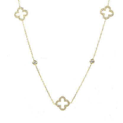 Open Clover Long Necklace Gold - Allure SocietyNecklaces