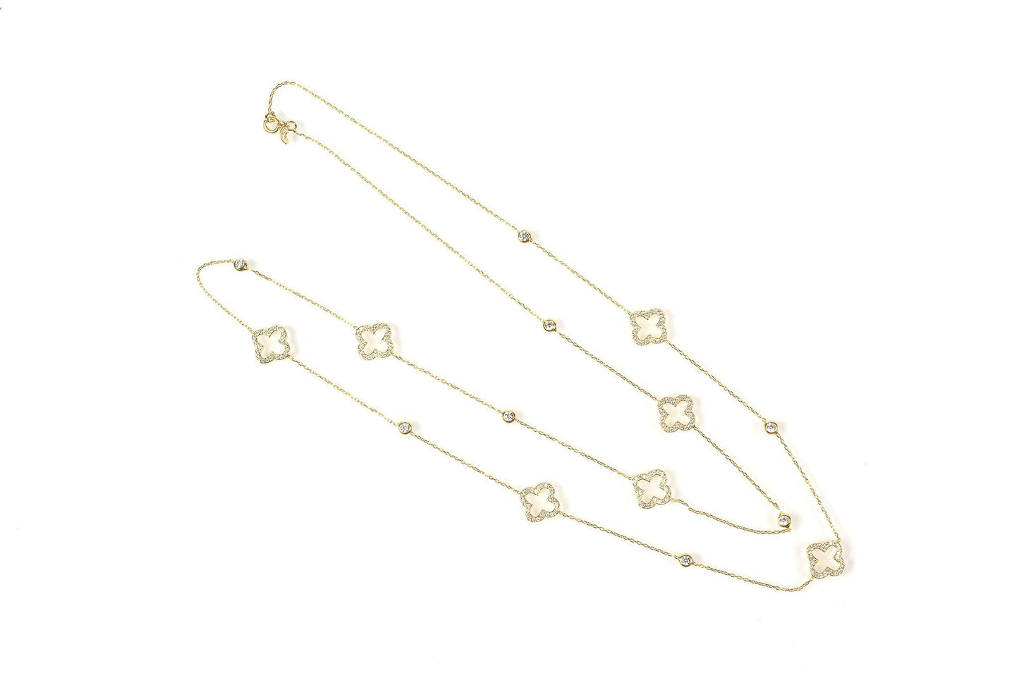 Open Clover Long Necklace Gold - Allure SocietyNecklaces