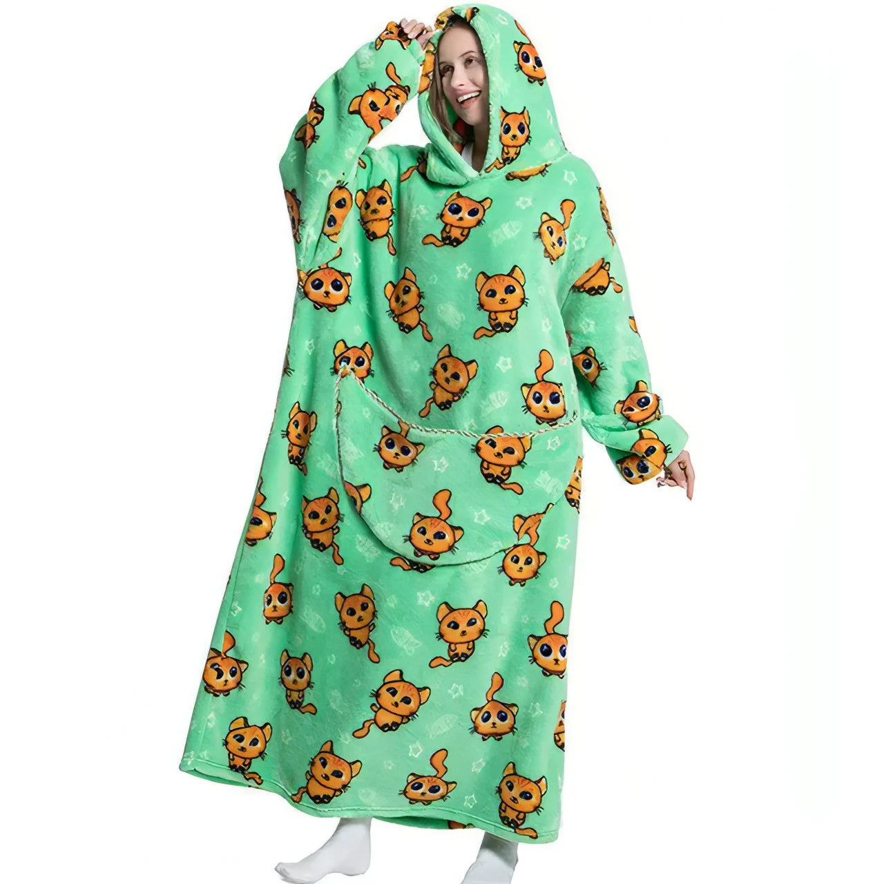 Oversized Long Fleece Blanket Hoodie - Allure SocietyLoungewear One Piece's