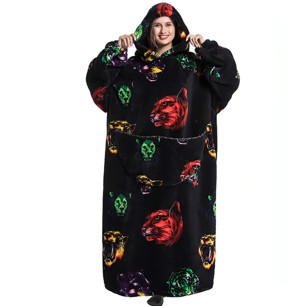 Oversized Long Fleece Blanket Hoodie - Allure SocietyLoungewear One Piece's