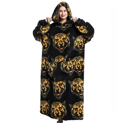 Oversized Long Fleece Blanket Hoodie - Allure SocietyLoungewear One Piece's