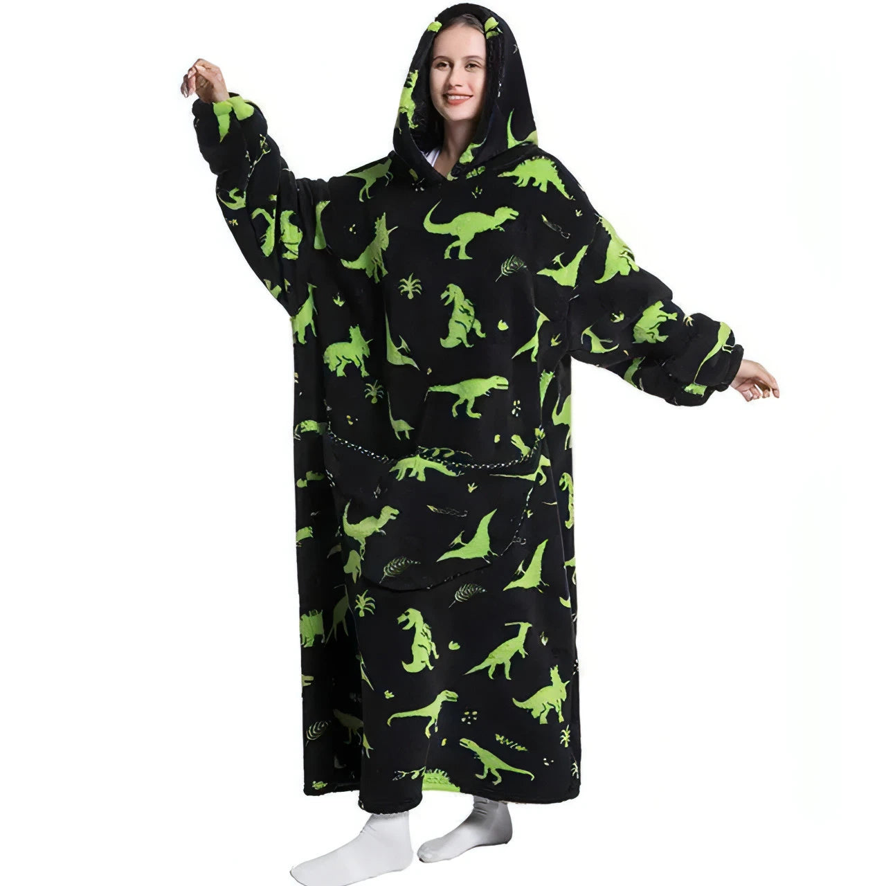 Oversized Long Fleece Blanket Hoodie - Allure SocietyLoungewear One Piece's