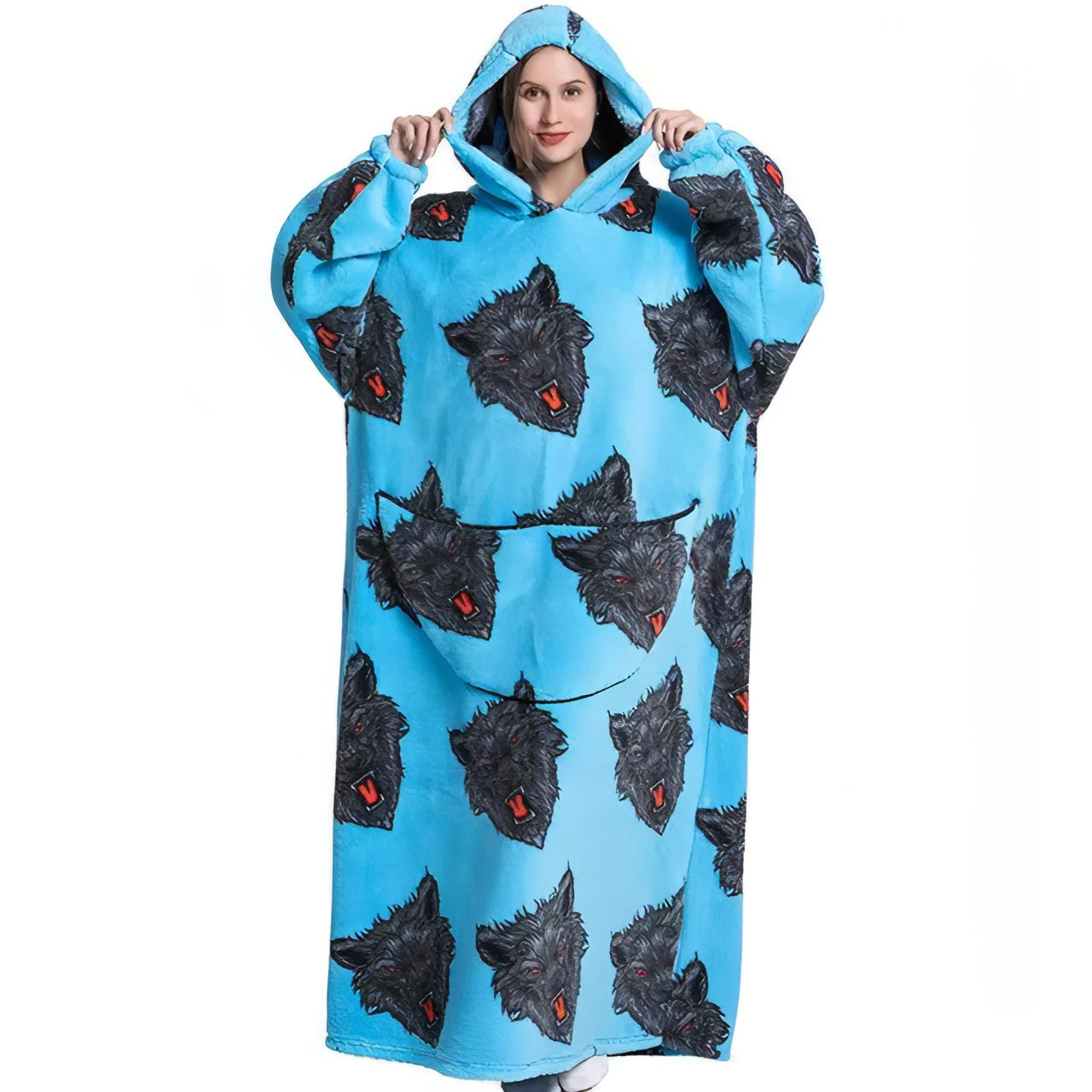 Oversized Long Fleece Blanket Hoodie - Allure SocietyLoungewear One Piece's