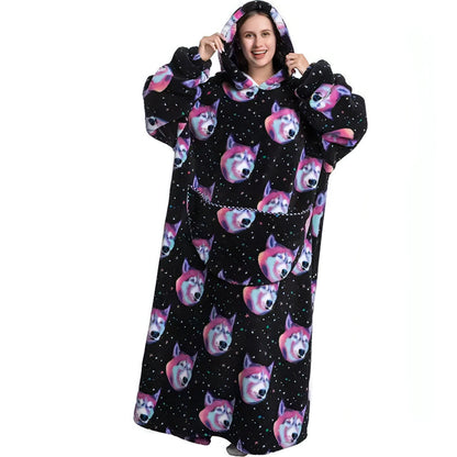 Oversized Long Fleece Blanket Hoodie - Allure SocietyLoungewear One Piece's