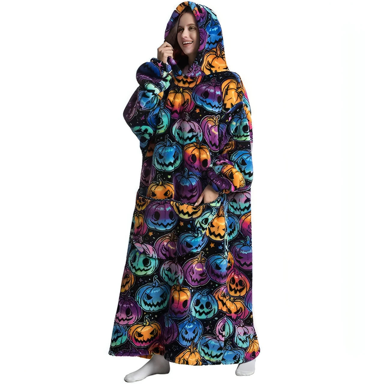 Oversized Long Fleece Blanket Hoodie - Allure SocietyLoungewear One Piece's