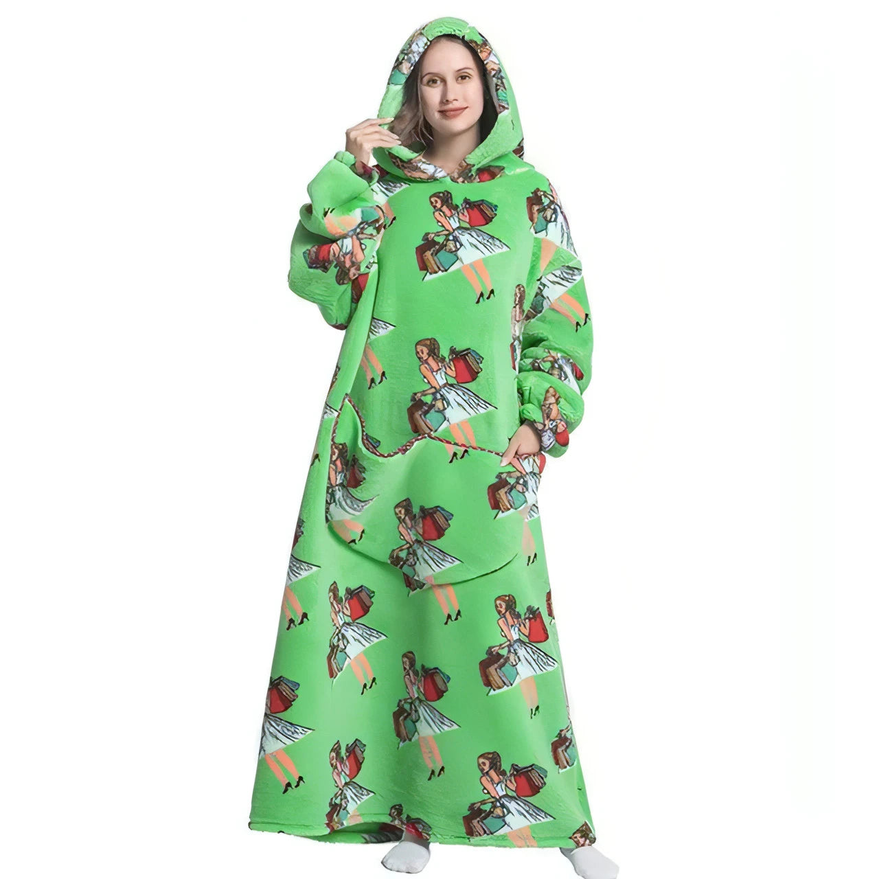 Oversized Long Fleece Blanket Hoodie - Allure SocietyLoungewear One Piece's