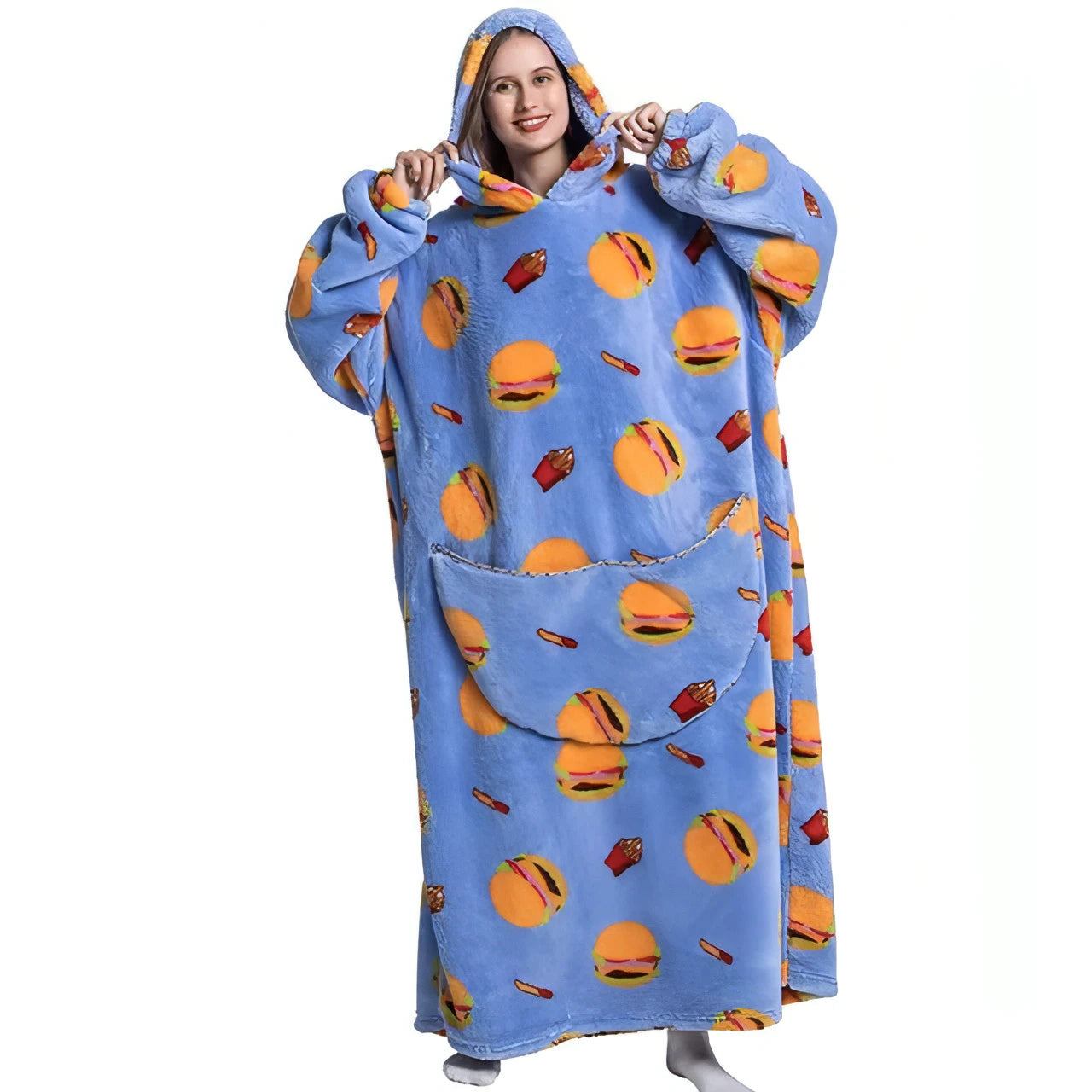 Oversized Long Fleece Blanket Hoodie - Allure SocietyLoungewear One Piece's