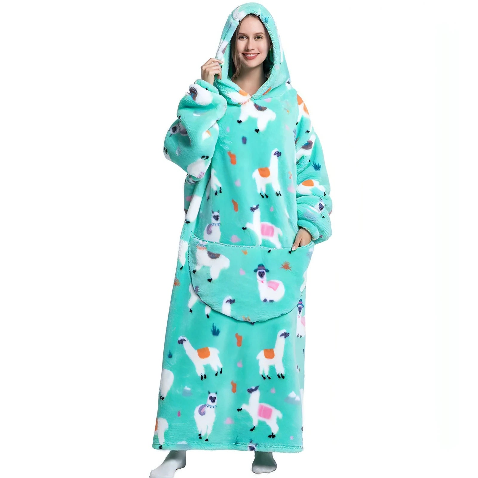 Oversized Long Fleece Blanket Hoodie - Allure SocietyLoungewear One Piece's