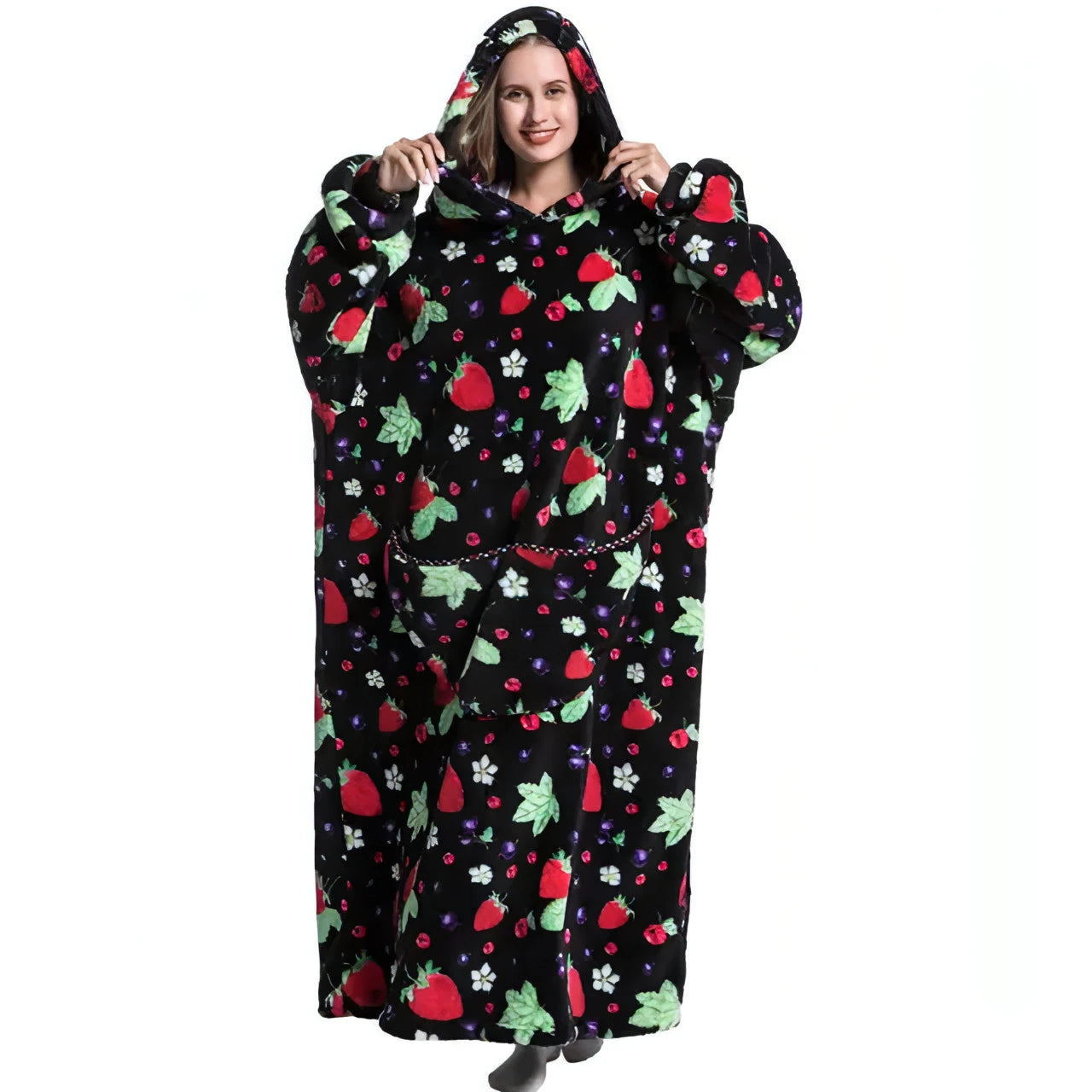 Oversized Long Fleece Blanket Hoodie - Allure SocietyLoungewear One Piece's