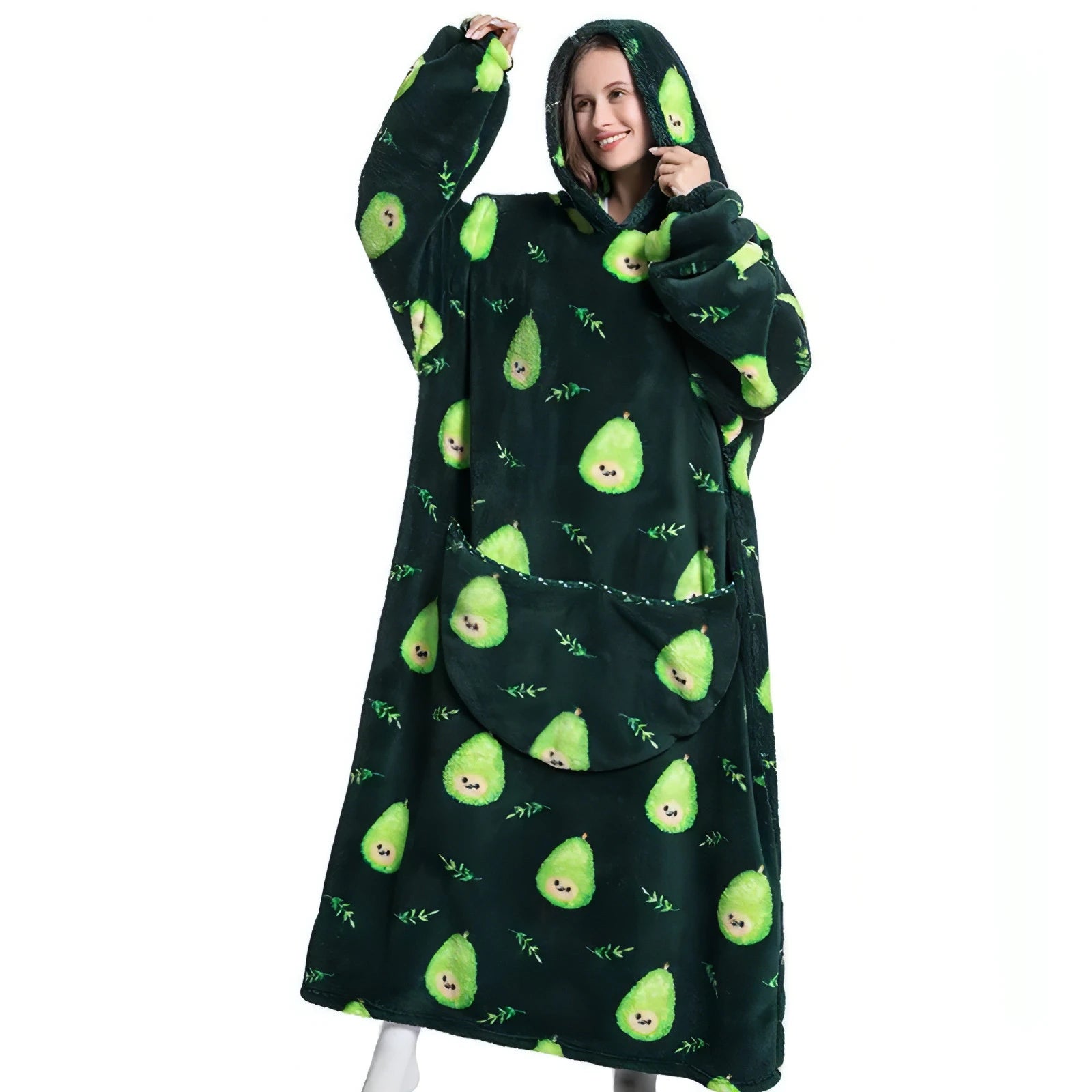 Oversized Long Fleece Blanket Hoodie - Allure SocietyLoungewear One Piece's