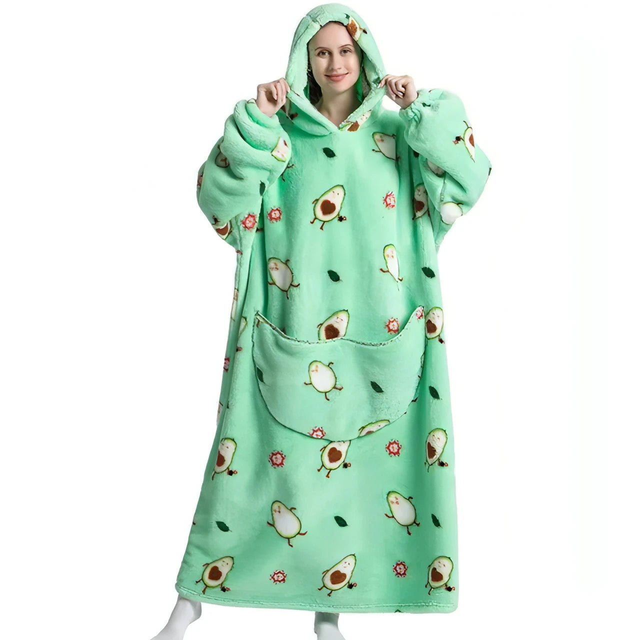 Oversized Long Fleece Blanket Hoodie - Allure SocietyLoungewear One Piece's