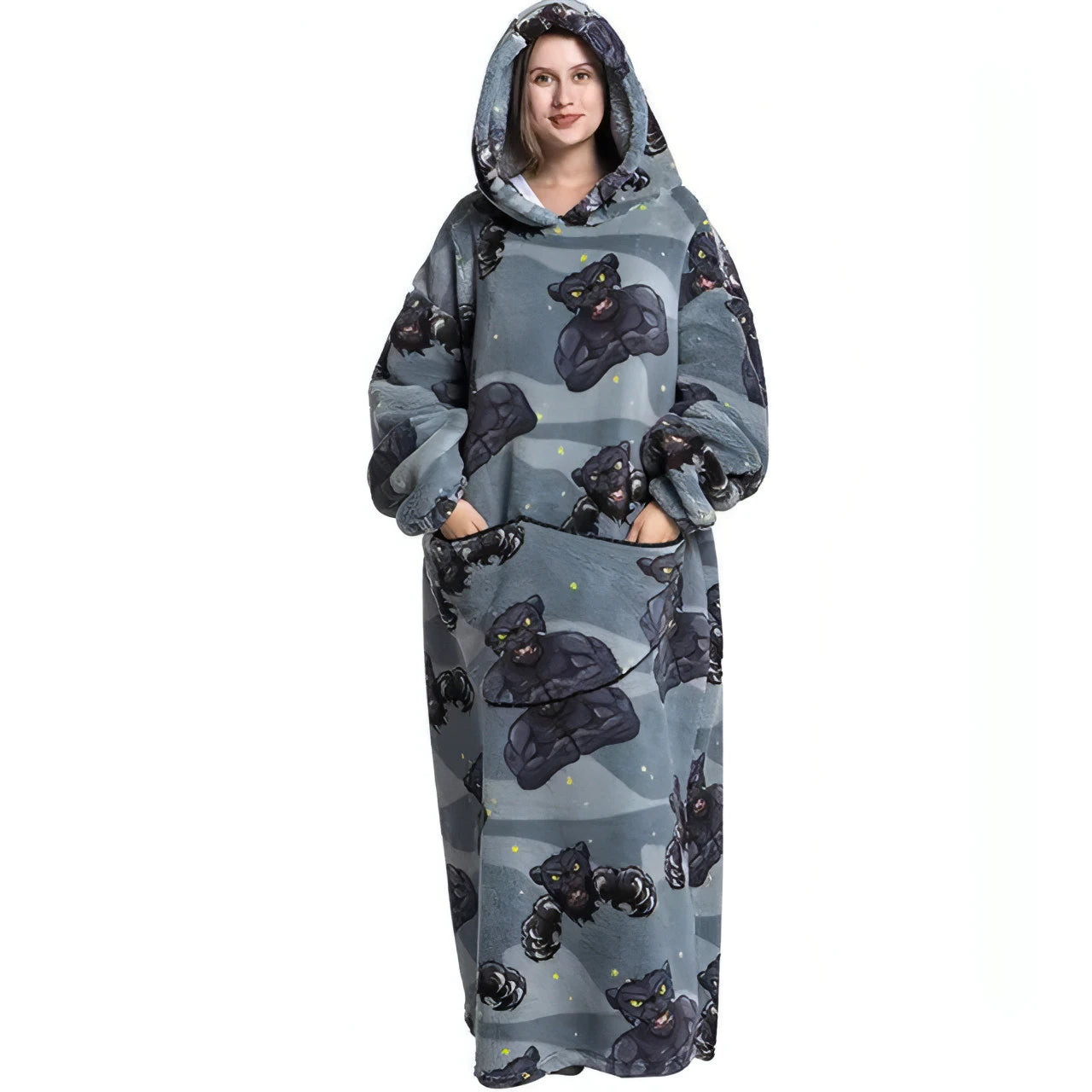 Oversized Long Fleece Blanket Hoodie - Allure SocietyLoungewear One Piece's