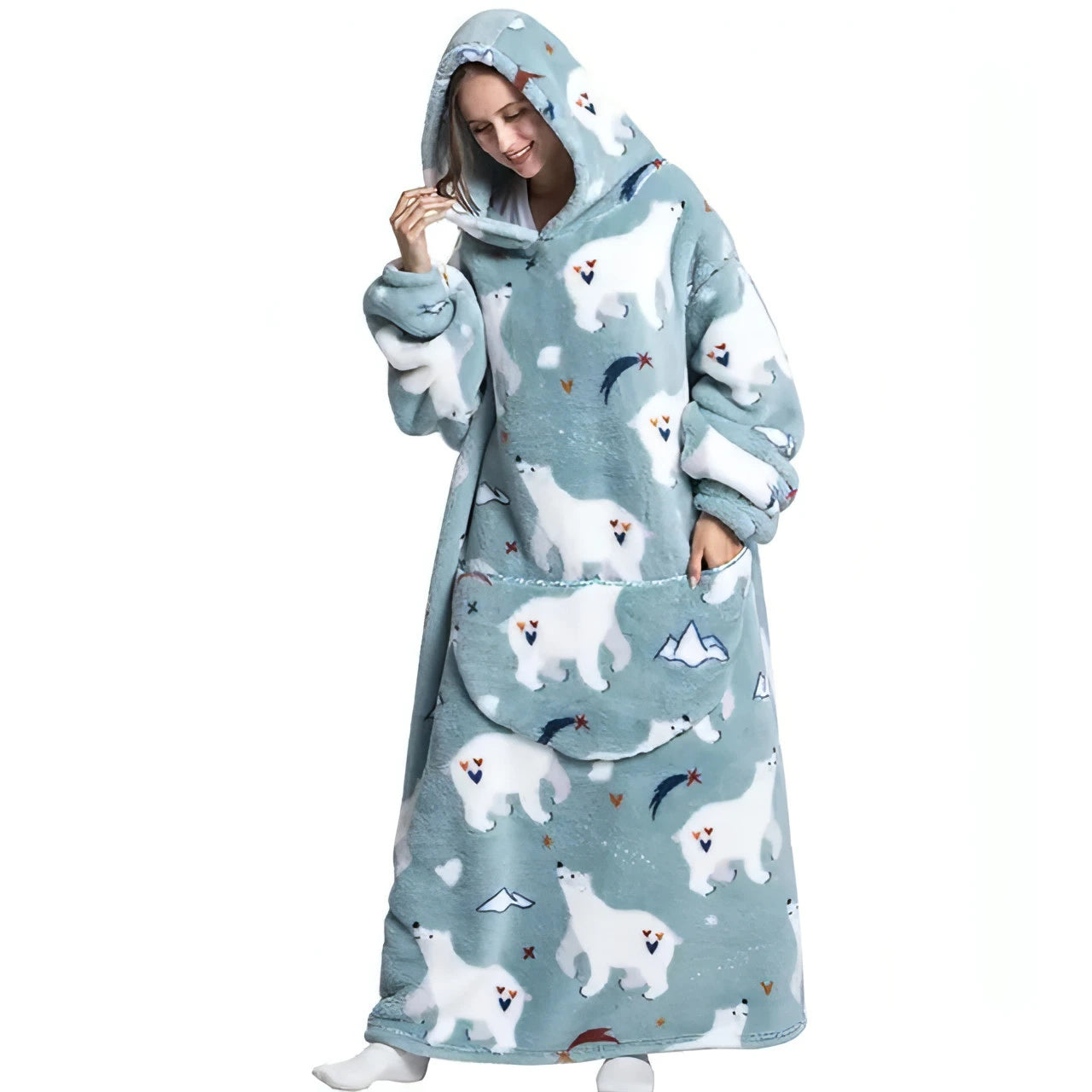 Oversized Long Fleece Blanket Hoodie - Allure SocietyLoungewear One Piece's