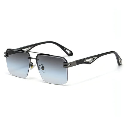 Oversized Rimless Rectangle Sunglasses - Allure SocietyUV Sunglasses