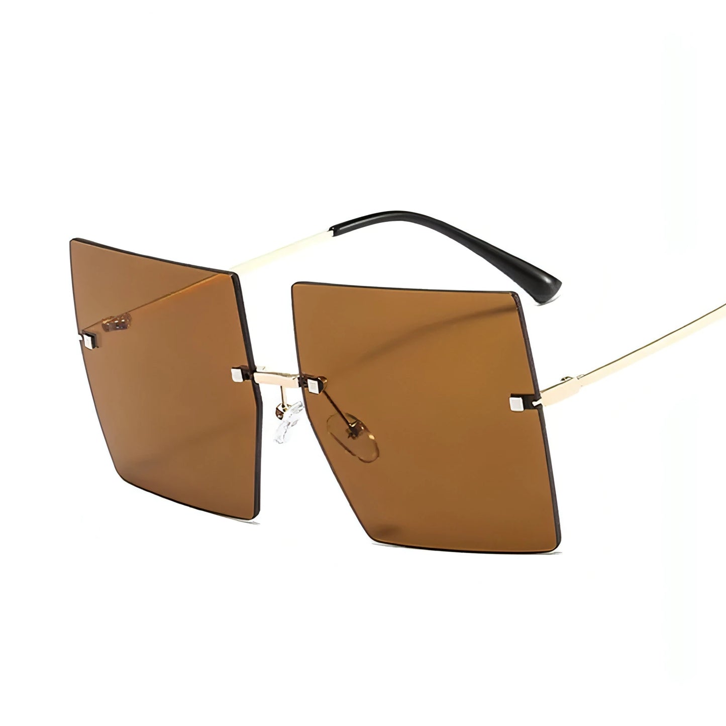 Oversized Rimless Square Sunglasses - Allure SocietyUV Sunglasses