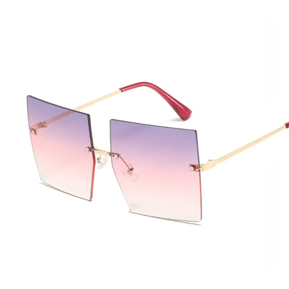 Oversized Rimless Square Sunglasses - Allure SocietyUV Sunglasses