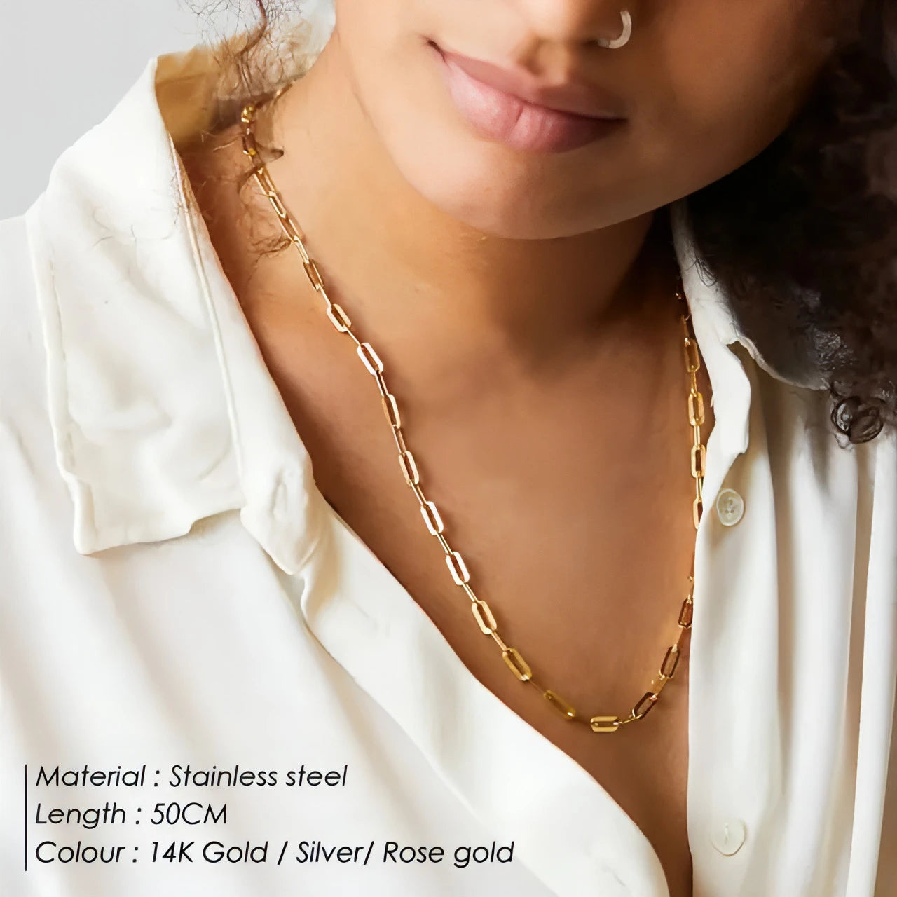 Paperclip Link Chain Necklace - Allure SocietyNecklaces