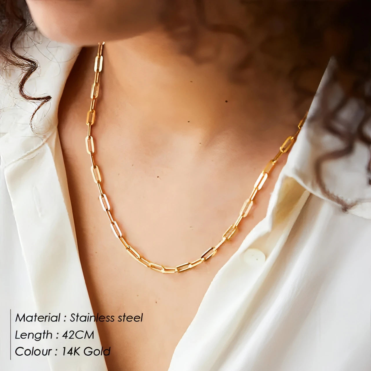 Paperclip Link Chain Necklace - Allure SocietyNecklaces