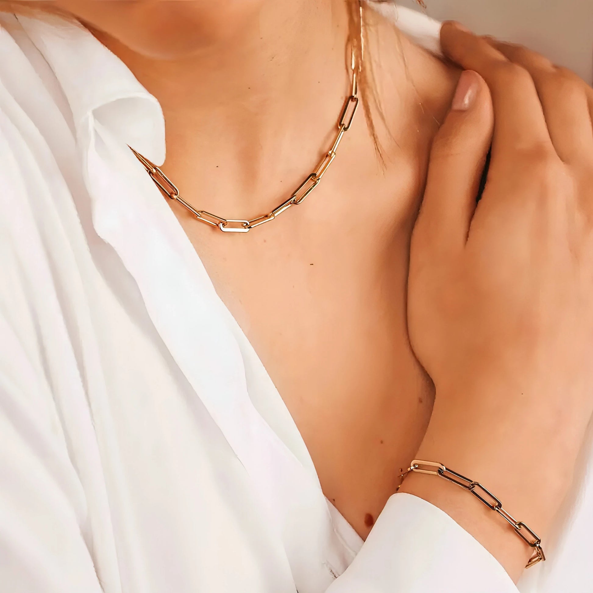 Paperclip Link Chain Necklace - Allure SocietyNecklaces