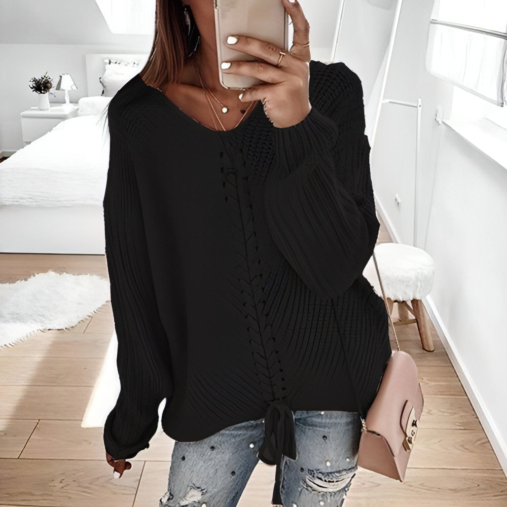 Patchwork Knitted Pullover Sweater - Allure SocietyCasualwear Tops