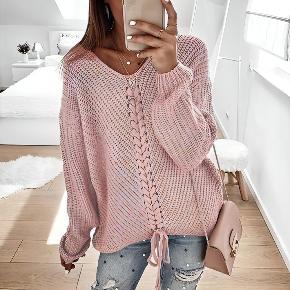 Patchwork Knitted Pullover Sweater - Allure SocietyCasualwear Tops