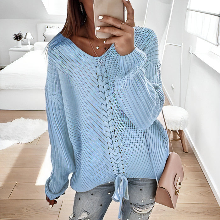 Patchwork Knitted Pullover Sweater - Allure SocietyCasualwear Tops